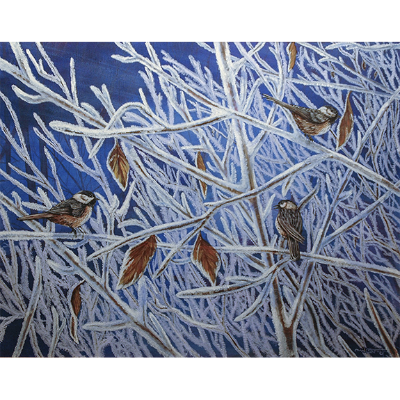 Black Capped Chickadees - Original